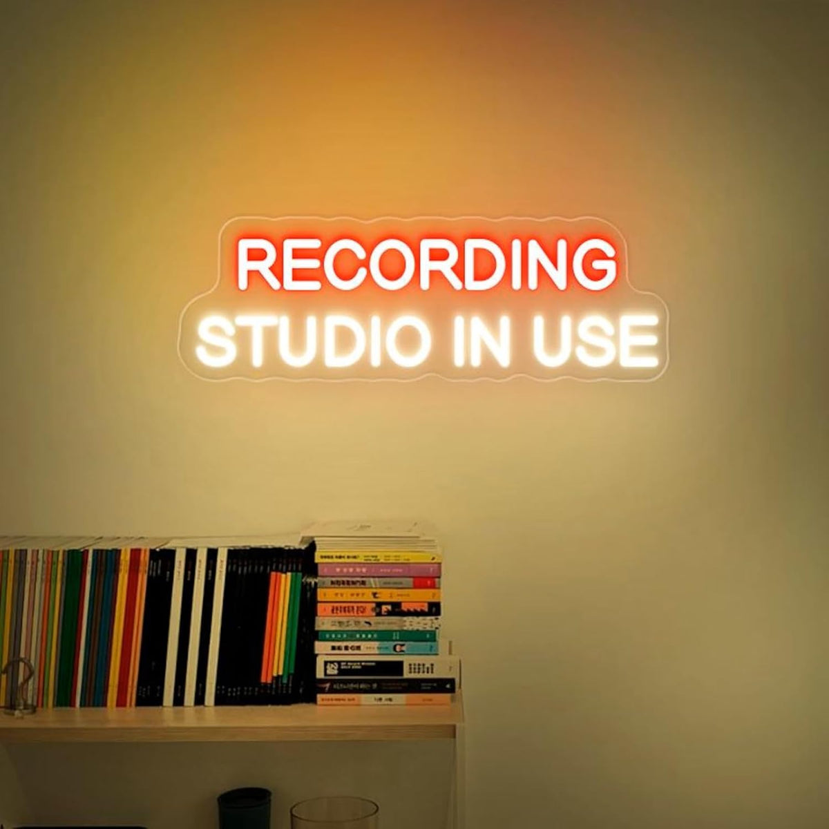 Recording Studio in Use Neon Sign Dimmable Live Music LED Neon Sign USB Powered Wall Hanging Light for Recording Room Music Studio Bedroom Game Room Décor