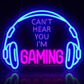 Gaming Neon Sign LED Headset Gamer Neon Light Headphone Lightup Game Signs