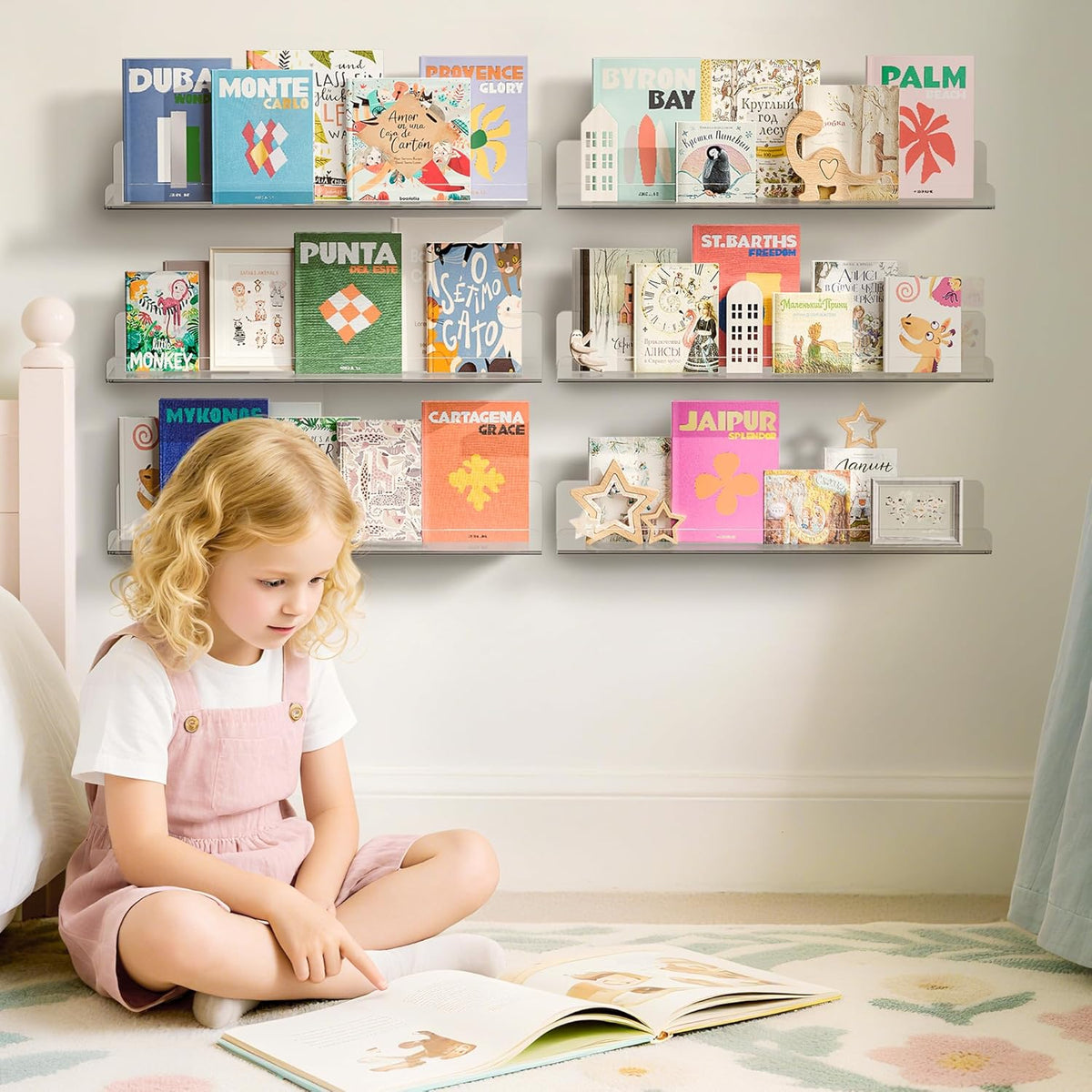 15" X 4" Acrylic Shelves for Wall Storage and Organizer, 6 Pcs