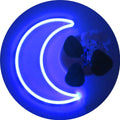 LED Blue Moon Neon Sign Light, Battery or USB Powered 5V Cute Room Decor