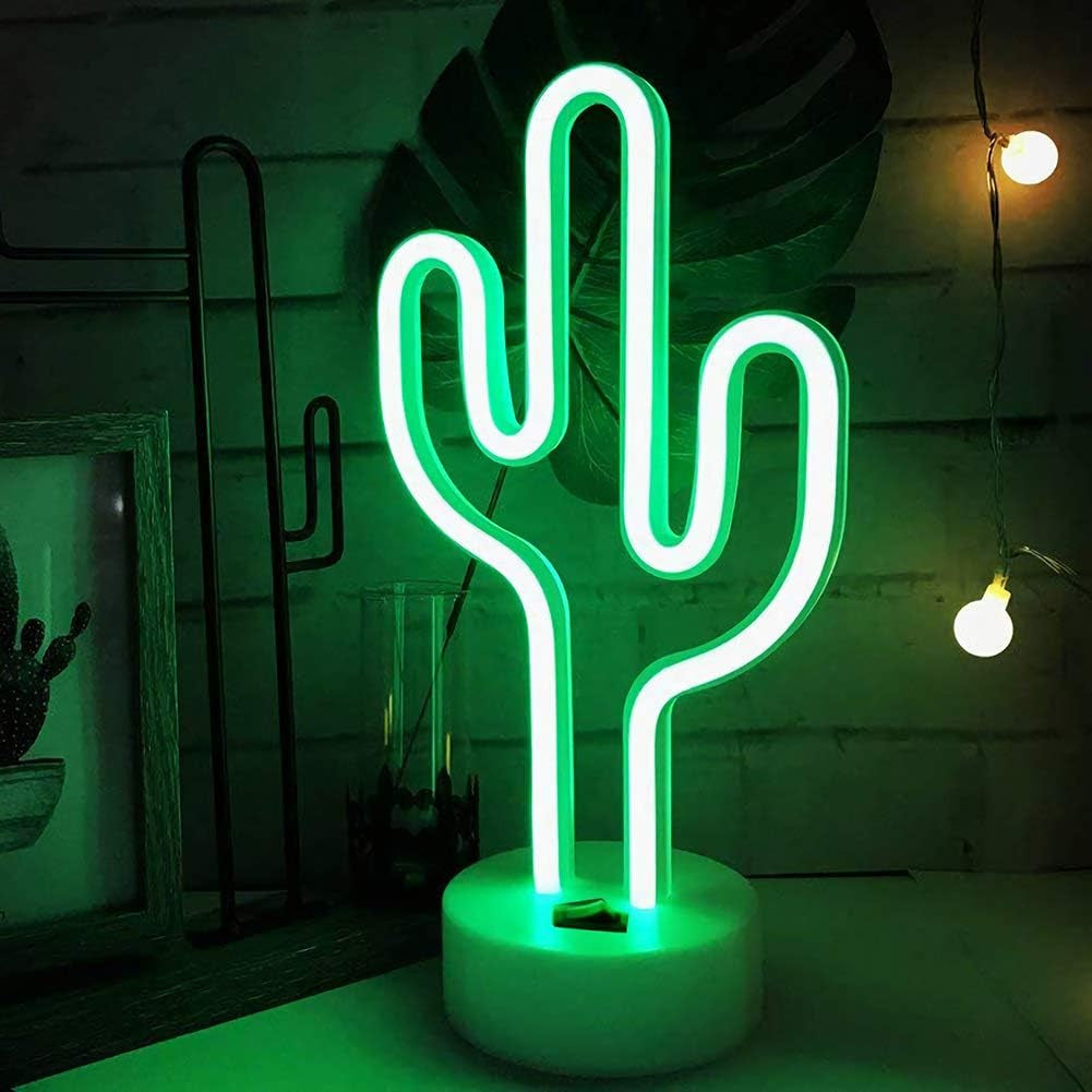 Green cactus neon sign