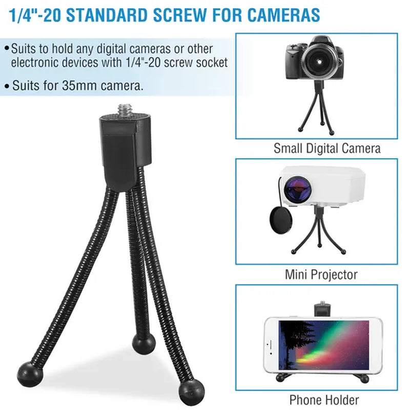Tripod Stand for Camera Mini Projector Flexible Tripod Holder Heavy Duty Camera Tabletop Mount
