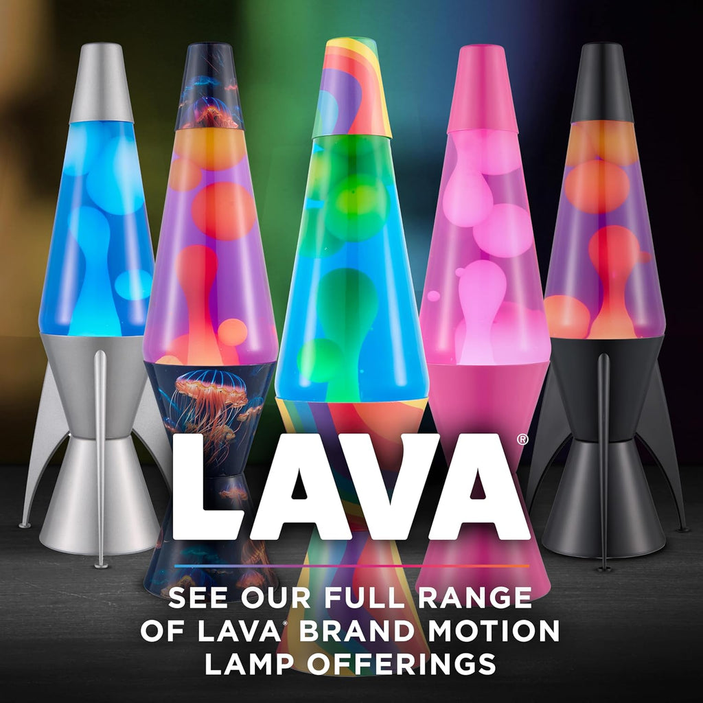 Lava the Original Lamp - 14.5" Warped Rainbow – Classic Liquid Motion Lamp - Yellow Wax and Blue Liquid - Item #2713 (Amazon Exclusive)