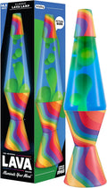 Lava the Original Lamp - 14.5" Warped Rainbow – Classic Liquid Motion Lamp - Yellow Wax and Blue Liquid - Item #2713 (Amazon Exclusive)