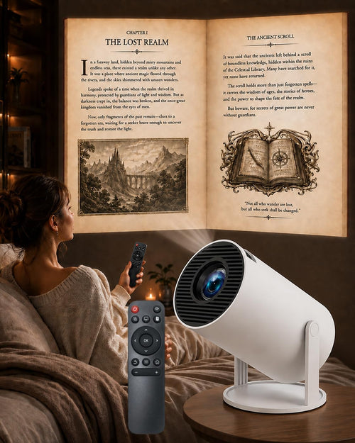 Book Projector for Reading, 720P Native HD with 180° Rotation