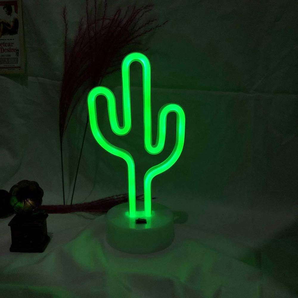 Green cactus neon sign