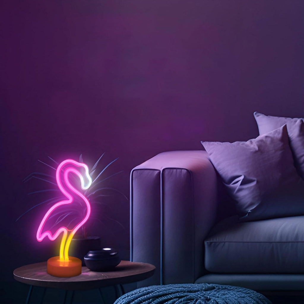 Pink flamingo neon sign