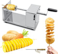 Manual Spiral Potato Cutter, Stainless Steel Tornado Twister with Blades for Curly Fries, DIY Potato Slicer for Home Kitchen, BBQ, Carrots, Cucumbers