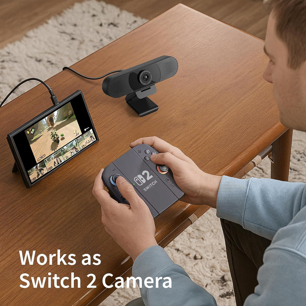 C960 1080P Webcam with Microphone, 2 Mics, 90° FOV, Computer Camera
