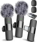 (Latest Model – #1 Microphone for Iphone & Android, Wireless Mini Microphone, Clear Voice, Noise Cancelling, Lavalier Mic for Tiktok, Youtube & Interviews