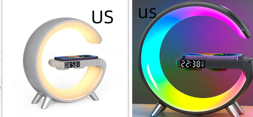 New Intelligent G Shaped LED Lamp Bluetooth Speake Wireless Charger Atmosphere Lamp App Control for Bedroom Home Decor