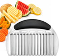 Large Crinkle Cutter, Upgraded Stainless Steel Wavy Vegetable Slicer