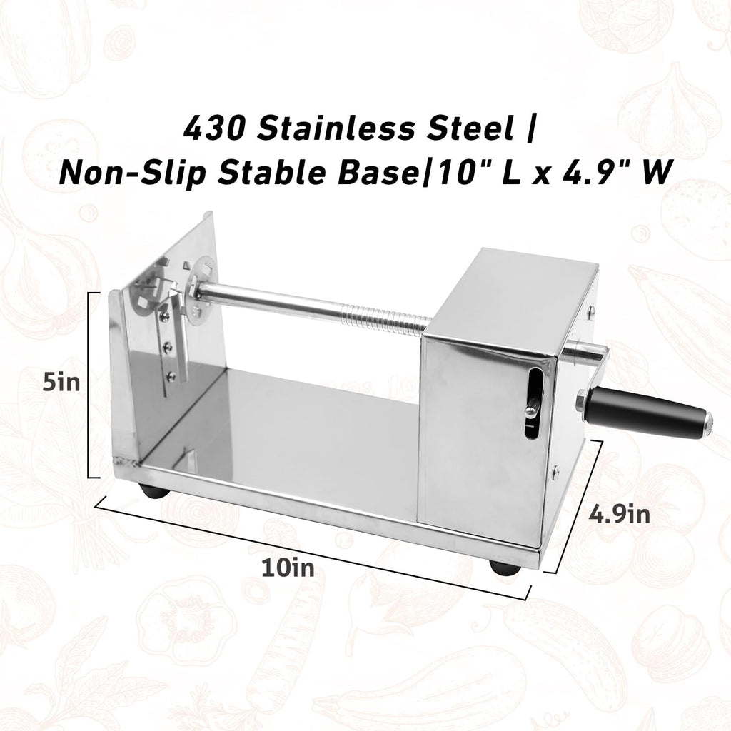 Manual Spiral Potato Cutter, Stainless Steel Tornado Twister with Blades for Curly Fries, DIY Potato Slicer for Home Kitchen, BBQ, Carrots, Cucumbers