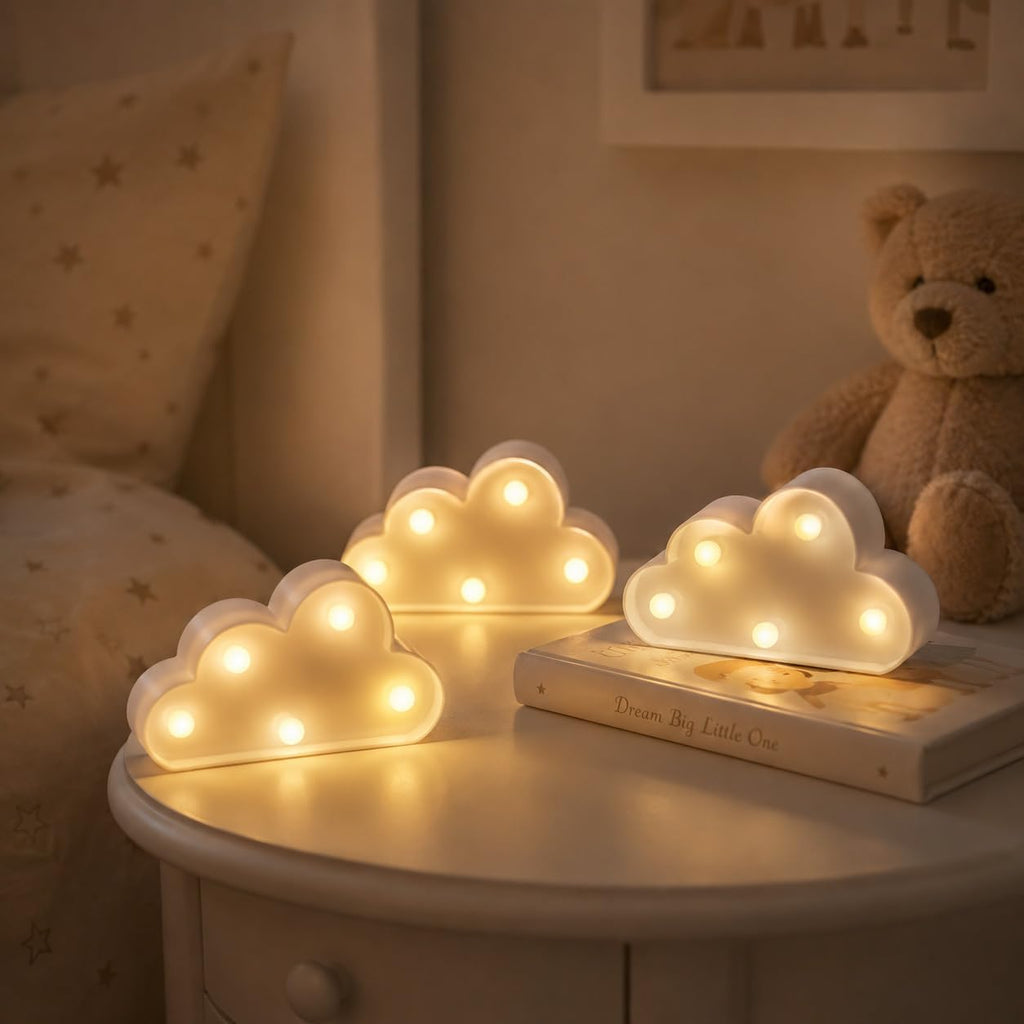 3 Pcs LED Cloud Lights,Cloud Shaped Night Lamp,Hangable on the Wall