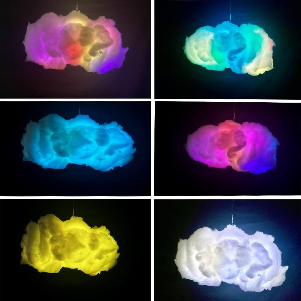 3D Big Cloud Lightning Light Kit Music Sync Warm White Multicolor Lightning Changing Strip Lights 360 Degree Wireless Remote APP NO DIY Coolest Decorations for Adults and Kids Indoor Home Bedroom