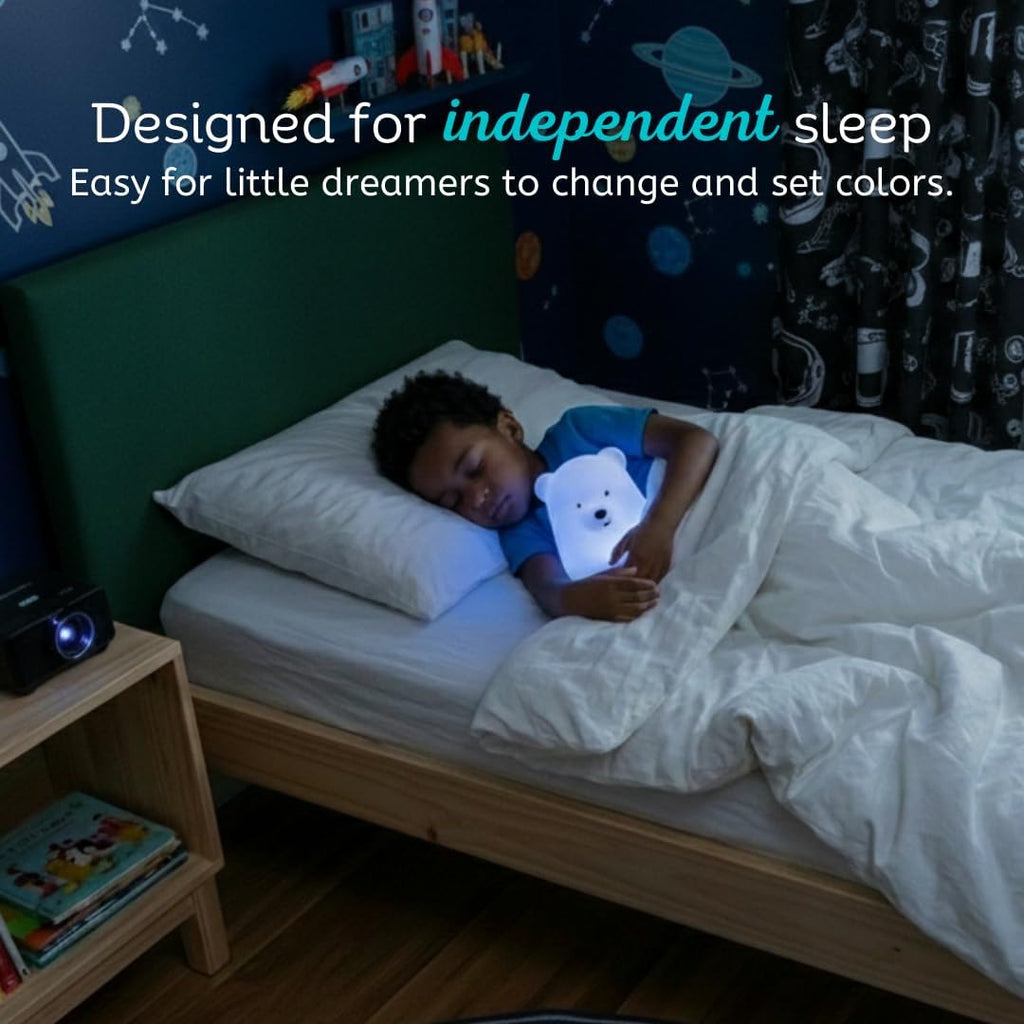 Bear Squishy Night Light for Kids, Silicone Lamp with Remote