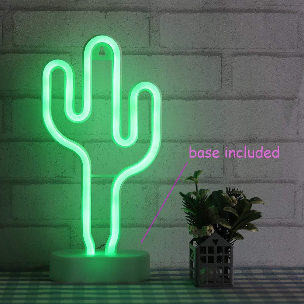 Green cactus neon sign