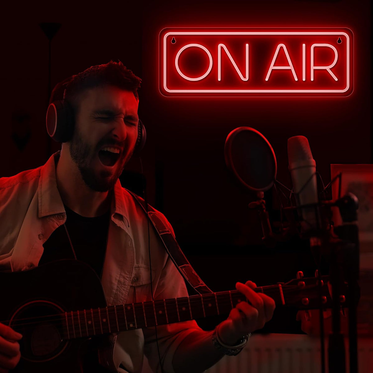 on Air Neon Sign - Live Streaming/Recording Light Sign for Twitch, Tiktok, Youtube Streamers/Gamers - Red Cool on Air Led Light for Studio, Bedroom, Game Room Decor