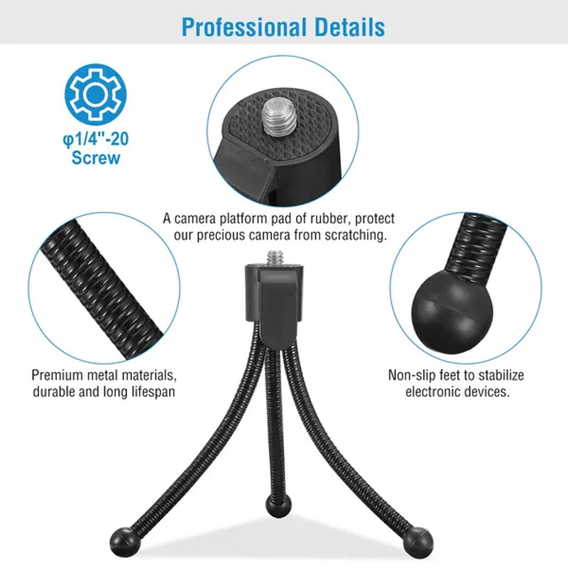 Tripod Stand for Camera Mini Projector Flexible Tripod Holder Heavy Duty Camera Tabletop Mount