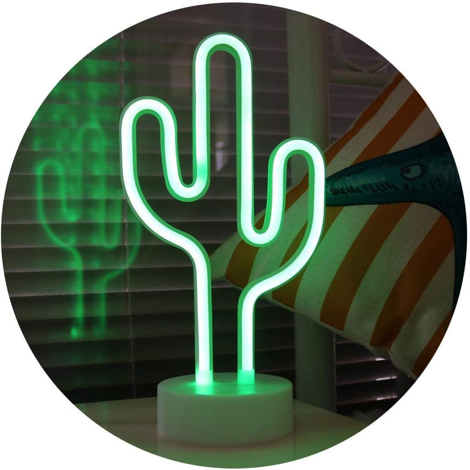 Green cactus neon sign