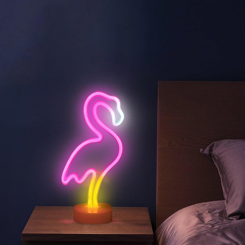 Pink flamingo neon sign