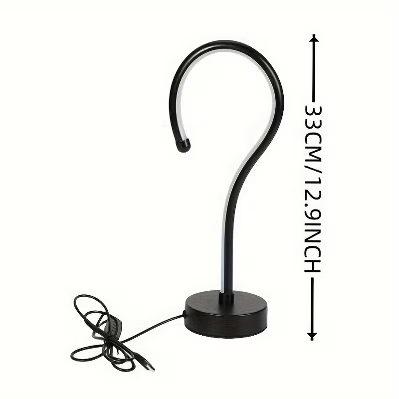 2PC Creative Question Mark Shape Table Lamp, USB Three-Color Dimming Desktop Decoration Table Lamp