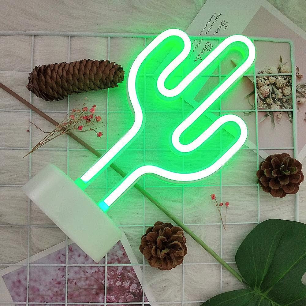 Green cactus neon sign