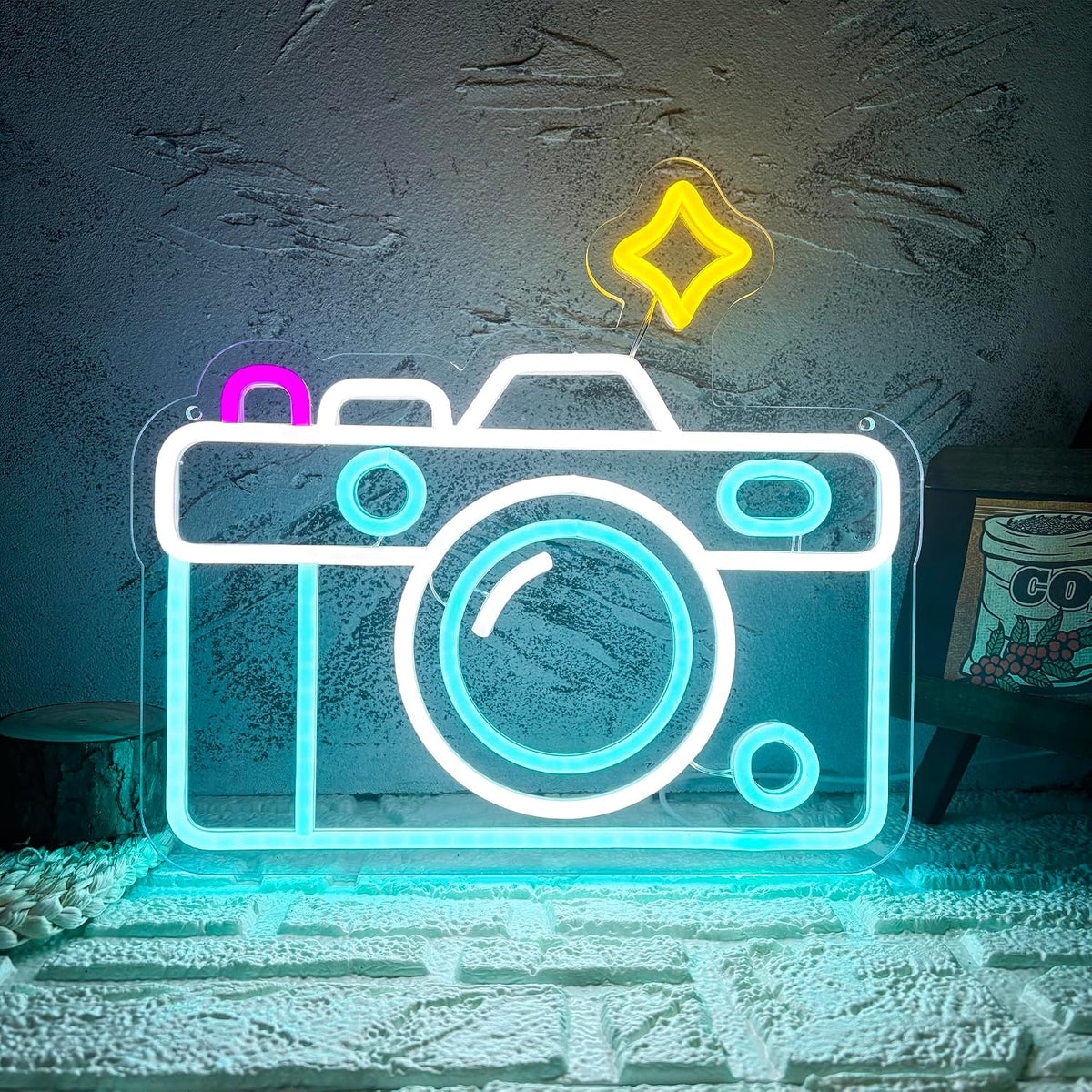 Camera neon sign