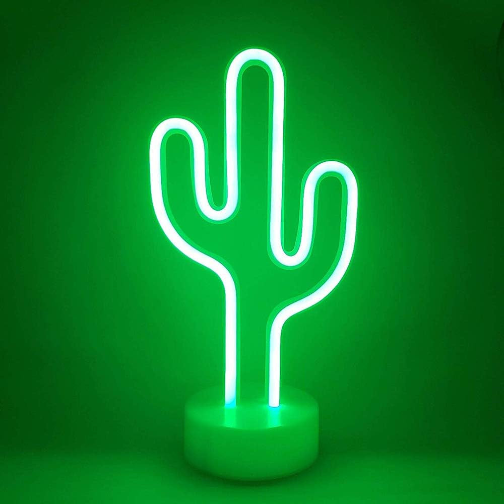 Green cactus neon sign