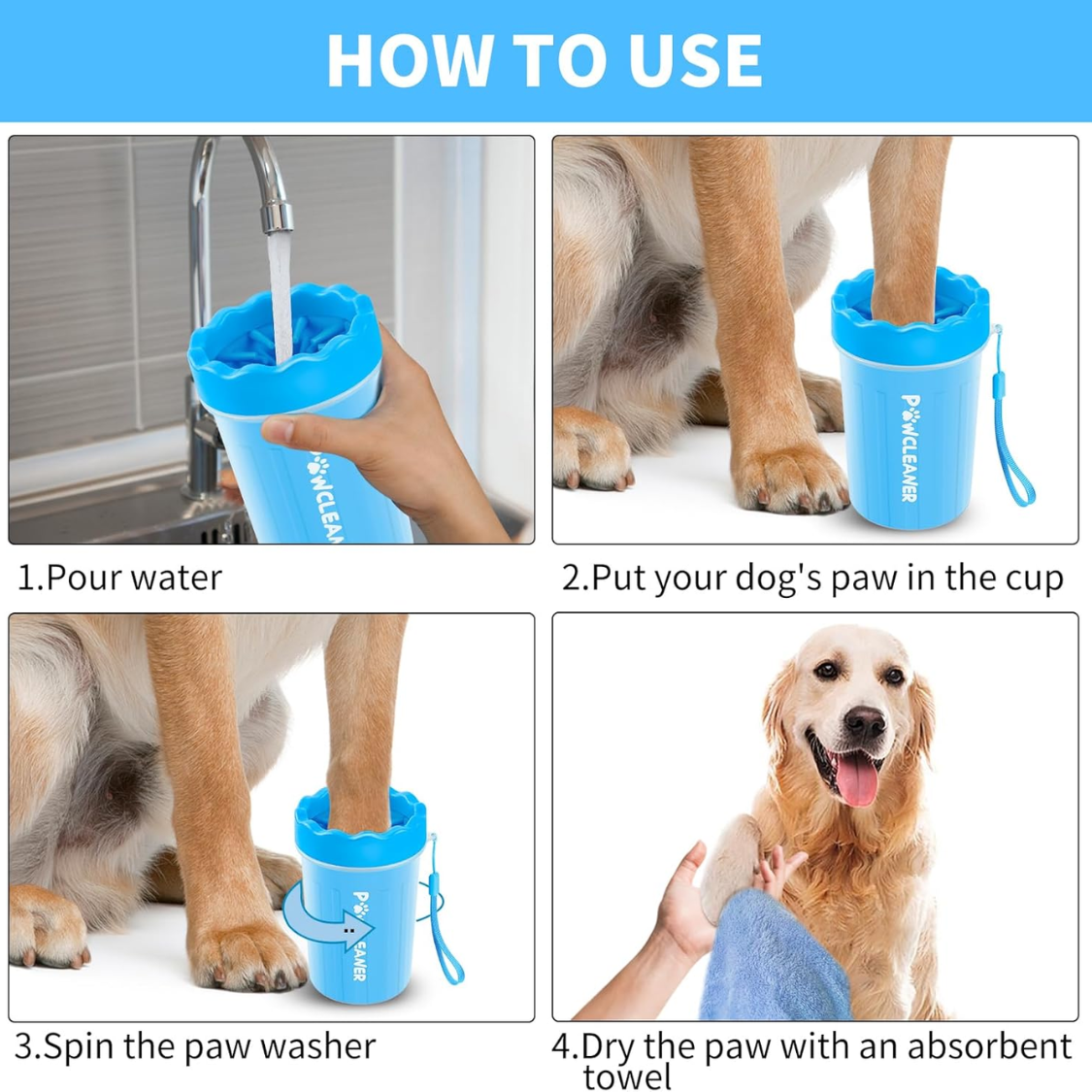 How to use the paw cleaner
