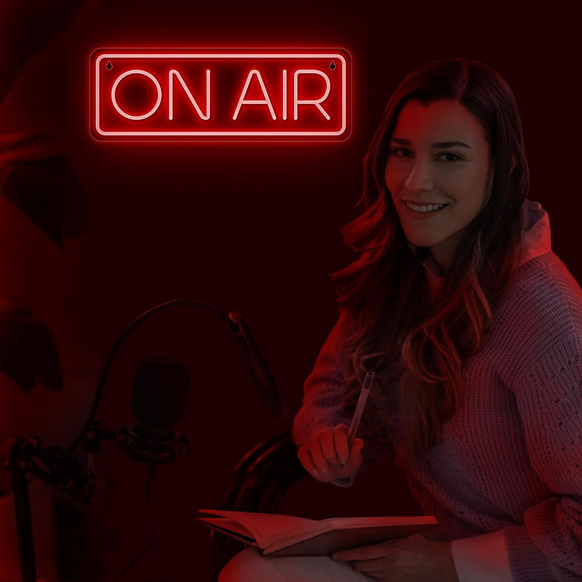 on Air Neon Sign - Live Streaming/Recording Light Sign for Twitch, Tiktok, Youtube Streamers/Gamers - Red Cool on Air Led Light for Studio, Bedroom, Game Room Decor