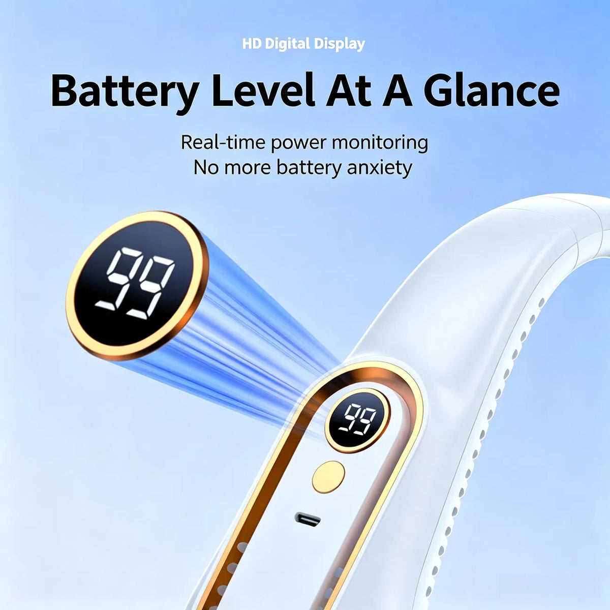 Portable 5 Speed USB Rechargeable Neck Fan Turbo Quiet Personal Bladeless Cooler Fan (US Logistics for Usps/Dhl/Fedex/Ups. No Designated Logistics Acceptedtk/Tmeu Only for Self-Pickup