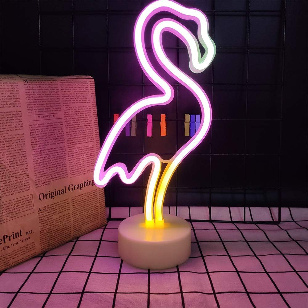 Pink flamingo neon sign