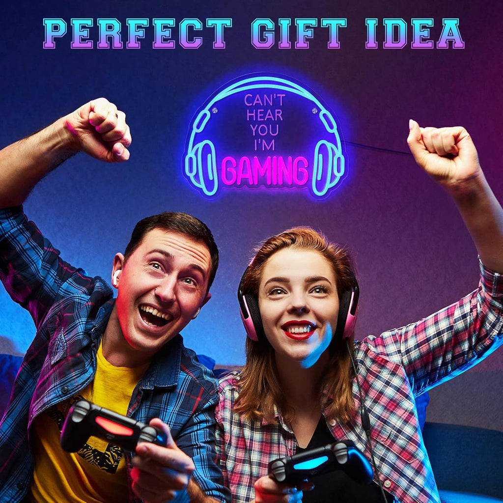 Gaming Neon Sign LED Headset Gamer Neon Light Headphone Lightup Game Signs