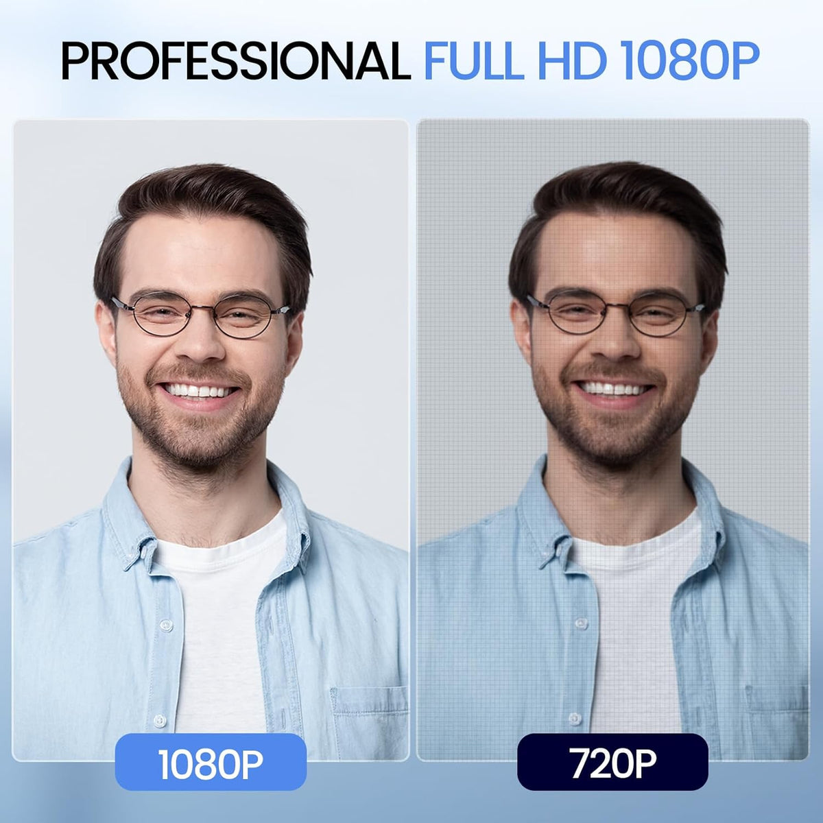 C960 1080P Webcam with Microphone, 2 Mics, 90° FOV, Computer Camera