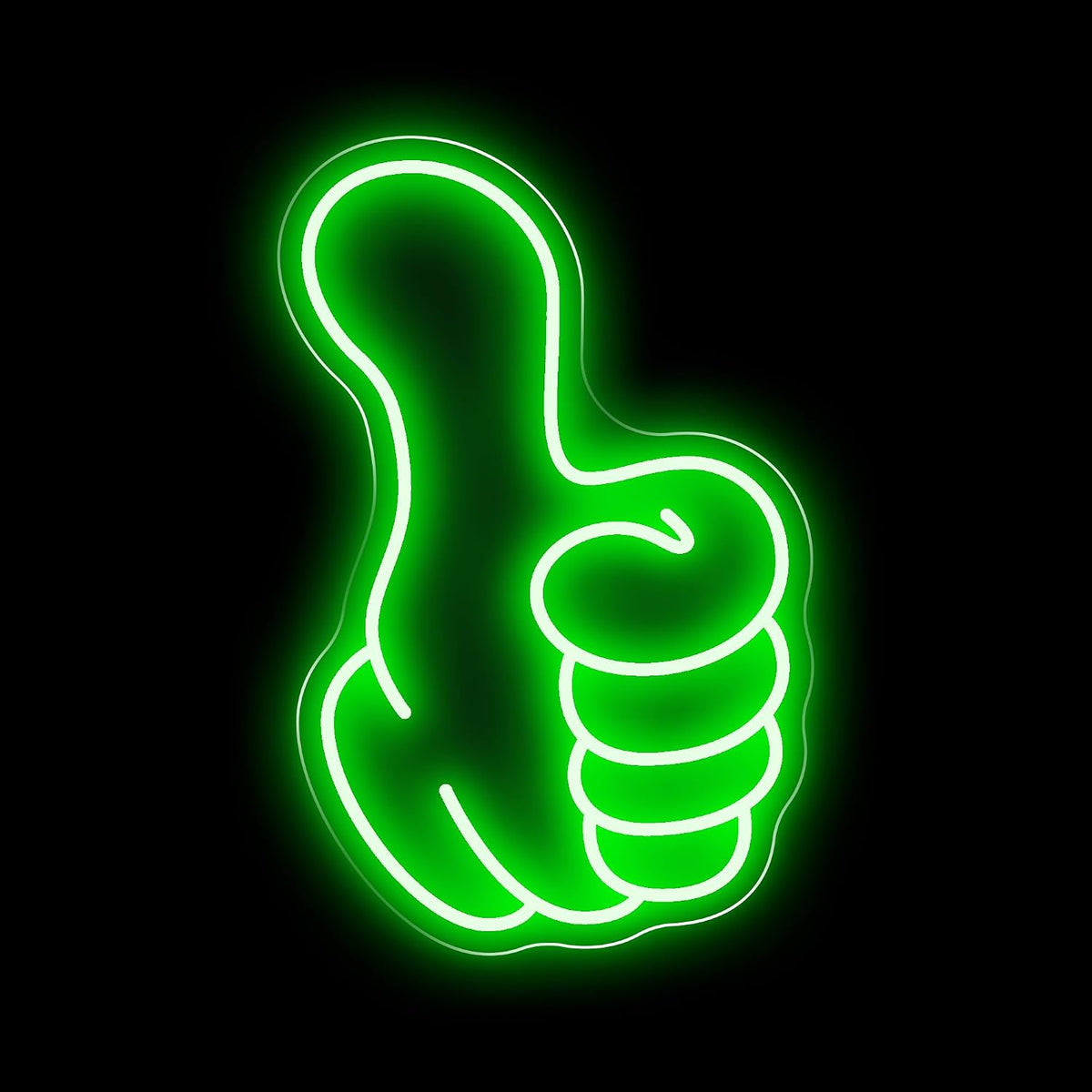 Thumbs up Neon Sign - Green Led Gestur Light for Game Room Man Cave