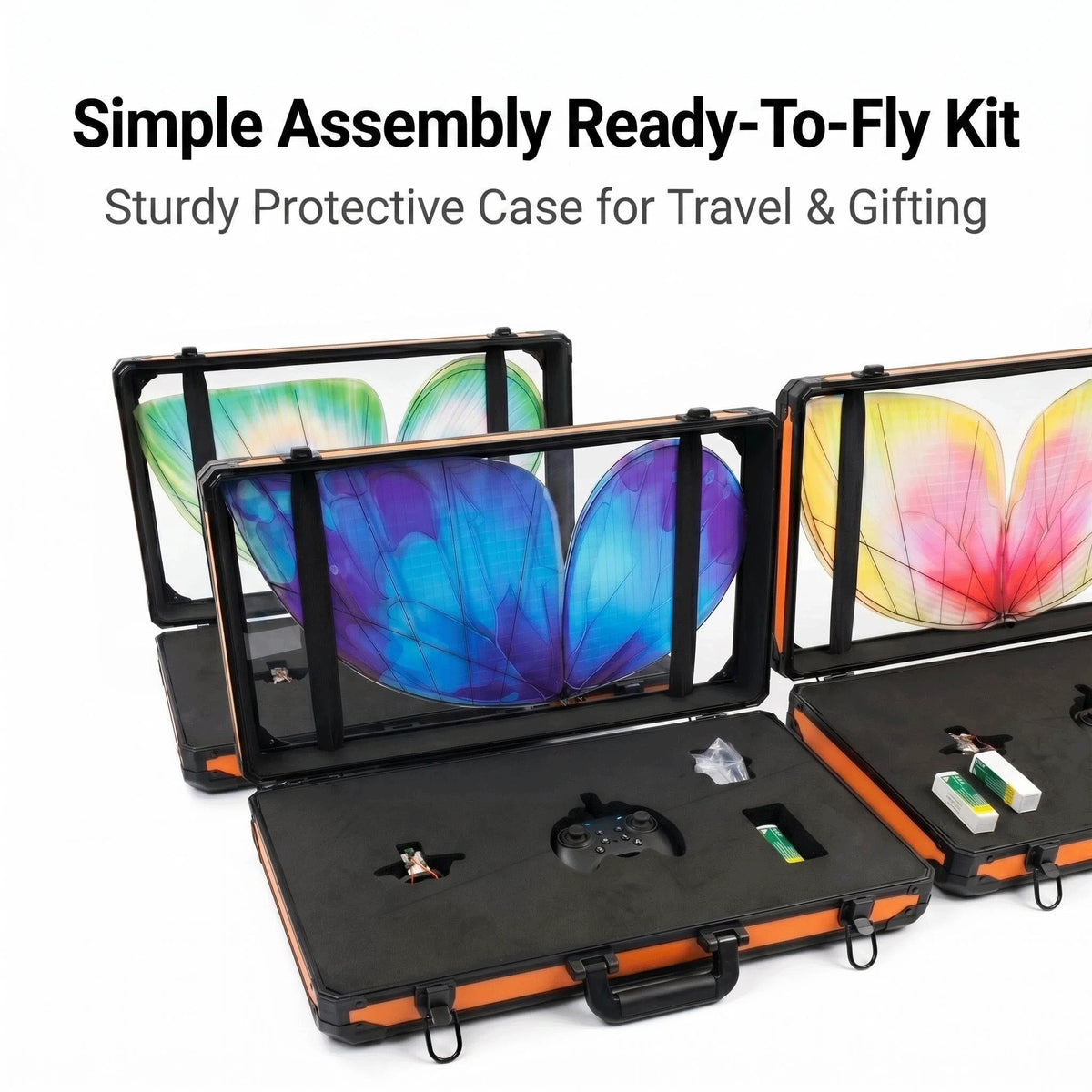 Bionic Butterfly RC Ornithopter Drone, Flapping Wing Remote Control Flying Toy with LED Lights & Carbon Fiber Frame, Realistic Butterfly for Weddings Parties Photography Gifts