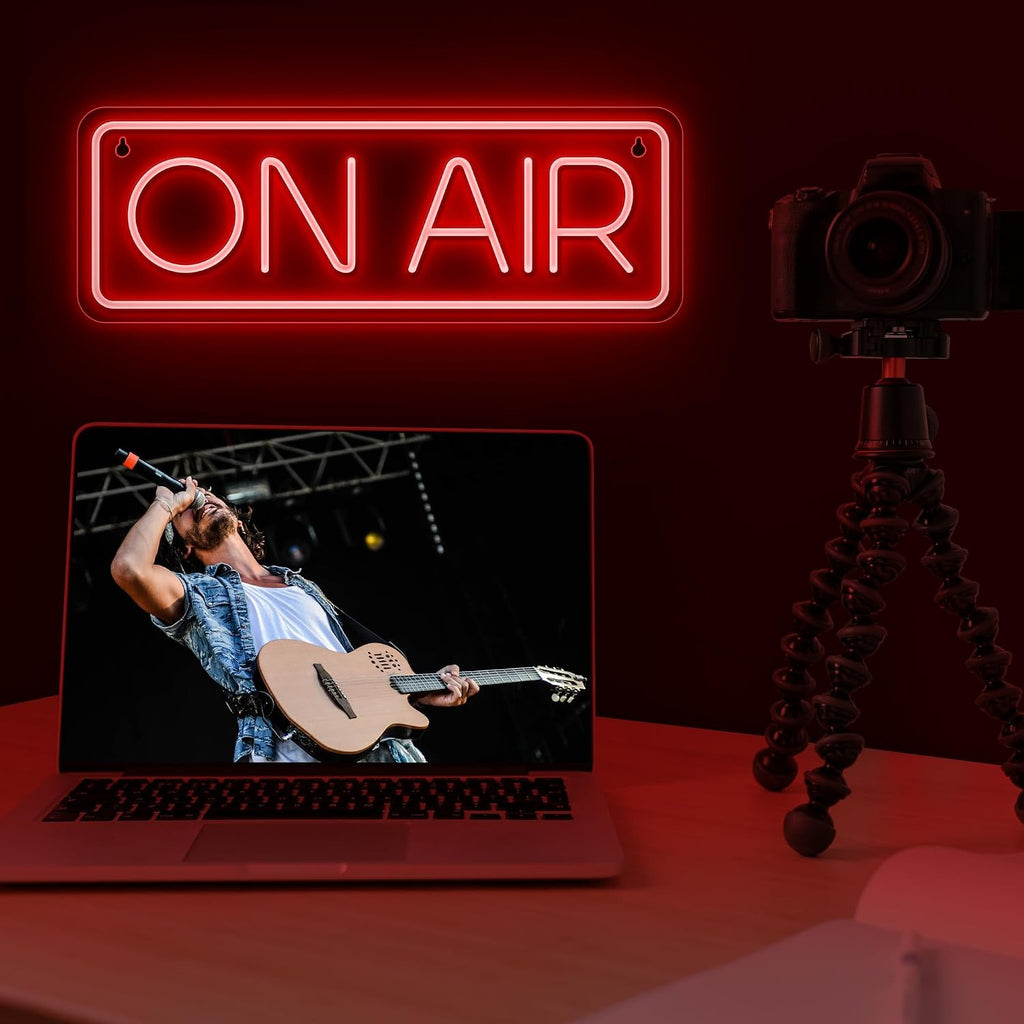 on Air Neon Sign - Live Streaming/Recording Light Sign for Twitch, Tiktok, Youtube Streamers/Gamers - Red Cool on Air Led Light for Studio, Bedroom, Game Room Decor