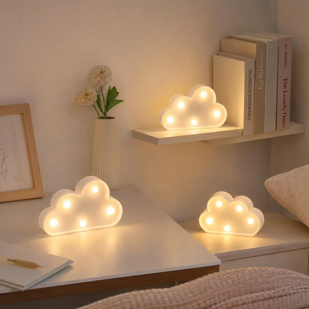 3 Pcs LED Cloud Lights,Cloud Shaped Night Lamp,Hangable on the Wall