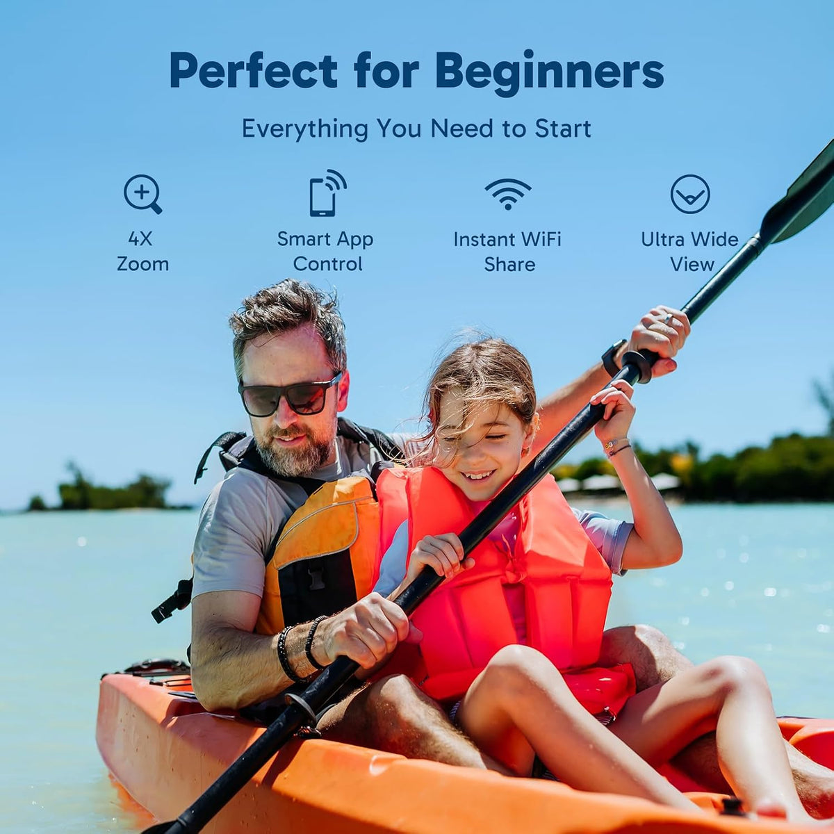 EK7000 4K30FPS 20MP Wifi Action Camera with EIS Ultra HD 131FT Waterproof Underwater Camera Remote Control 4X Zoom Support External Microphone Black