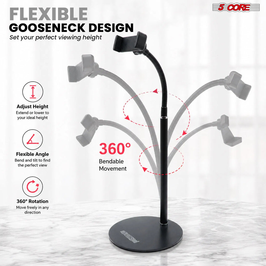 5Core Cell Phone Stand for Desk Adjustable Scissor Boom Arm Stands Tablet Cellphone