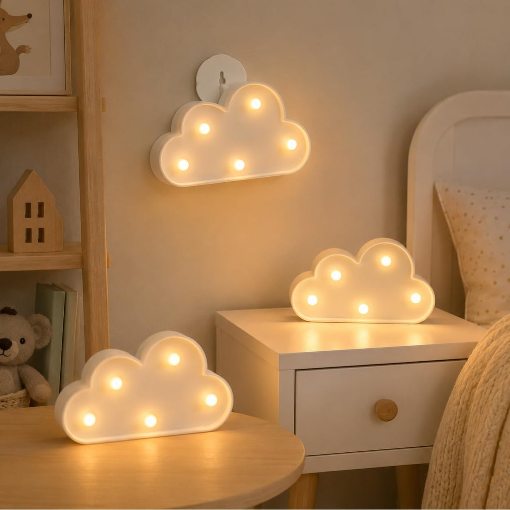3 Pcs LED Cloud Lights,Cloud Shaped Night Lamp,Hangable on the Wall