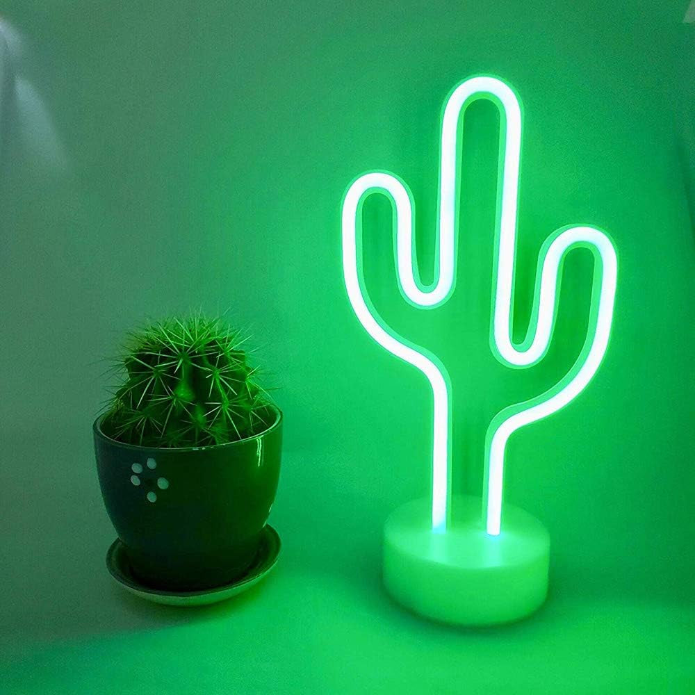 Green cactus neon sign