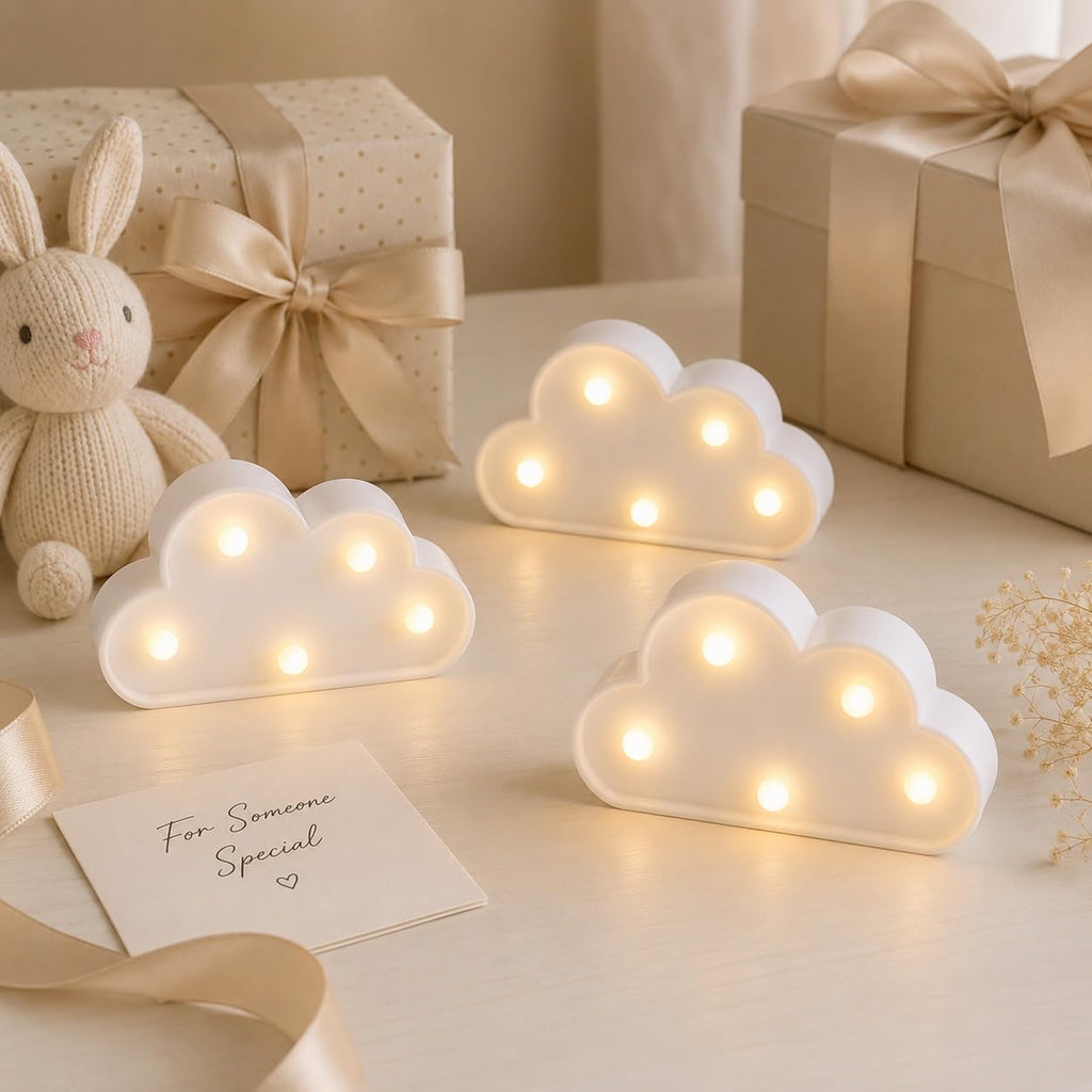 3 Pcs LED Cloud Lights,Cloud Shaped Night Lamp,Hangable on the Wall