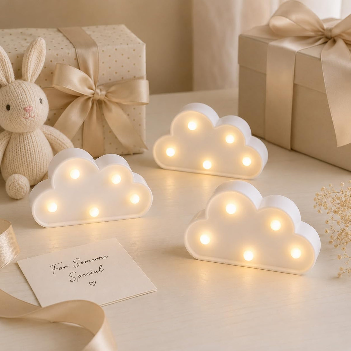 3 Pcs LED Cloud Lights,Cloud Shaped Night Lamp,Hangable on the Wall